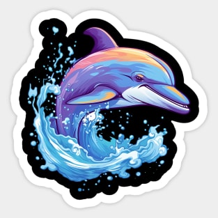 smiling dolphin leaping out of the water Sticker